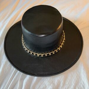 Never been worn Anthropologie ASN faux leather boater